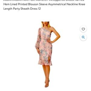 New Aidan Mattox Womens Metallic Calf Midi Dress Size 12